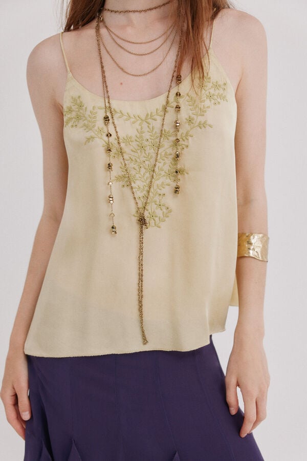 Hoss Intropia Cinzia. Top bordado Verde