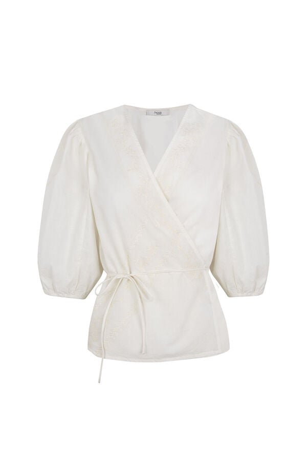 Hoss Intropia Cintia. Blusa cruzada Ecru