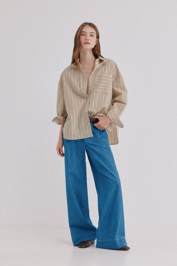 Hoss Intropia Corinna. Camisa de riscas Verde
