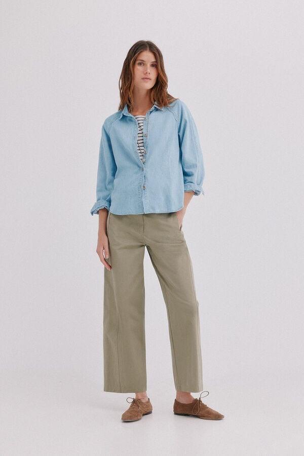 Hoss Intropia Cora. Camisa de ganga Azul