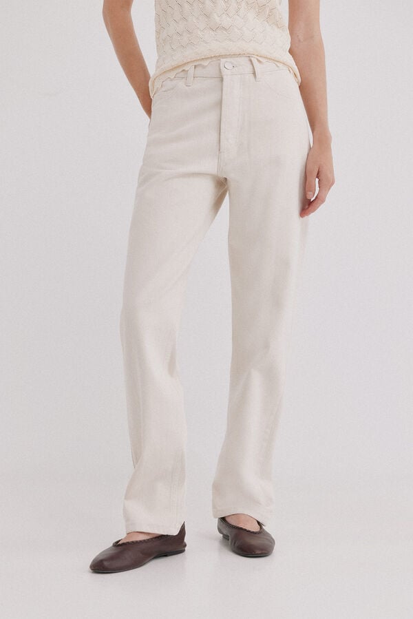 Hoss Intropia Brunella. Jeans cintura alta Ecru