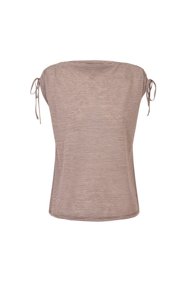 Hoss Intropia Madison. T-shirt com franzidos Castanho
