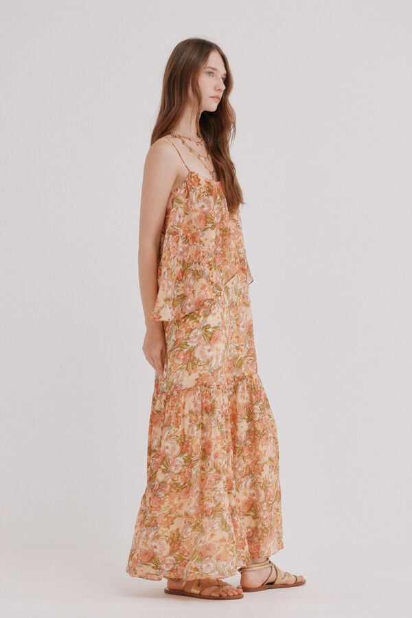 Hoss Intropia Africa. Vestido rom&acirc;ntico Laranja