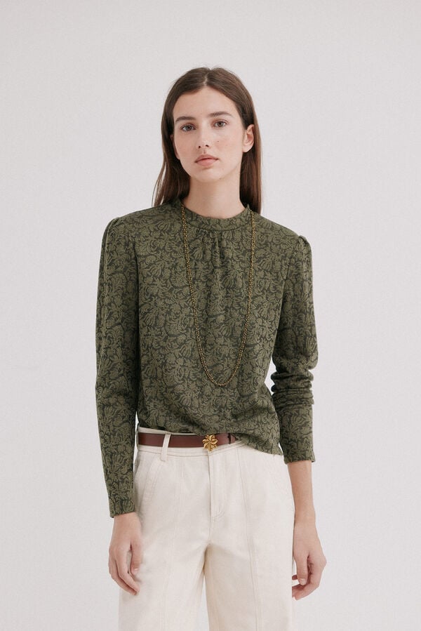 Hoss Intropia Mirel. T-shirt textura Khaki
