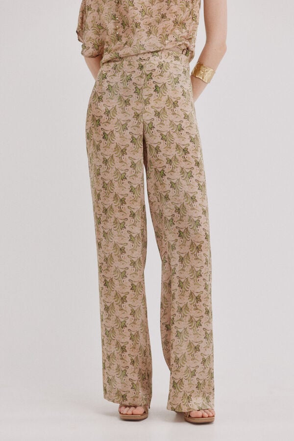 Hoss Intropia Cal&ccedil;a floral Paige Castanho