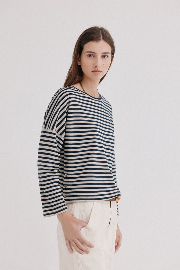 Hoss Intropia Malena. T-shirt riscas Azul