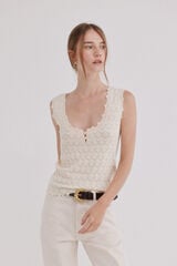 Hoss Intropia Ilya. Top com textura Ecru