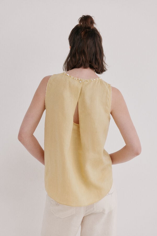 Hoss Intropia Celene. Top missangas Amarelo