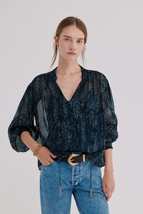 Hoss Intropia Clarise. Blusa estampada Azul