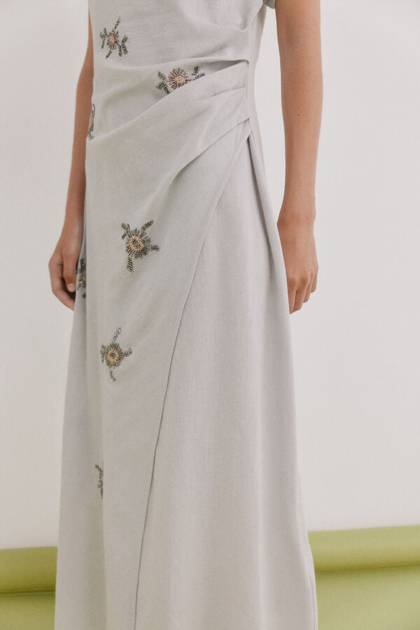 Hoss Intropia Aveline. Vestido abalorios Azul