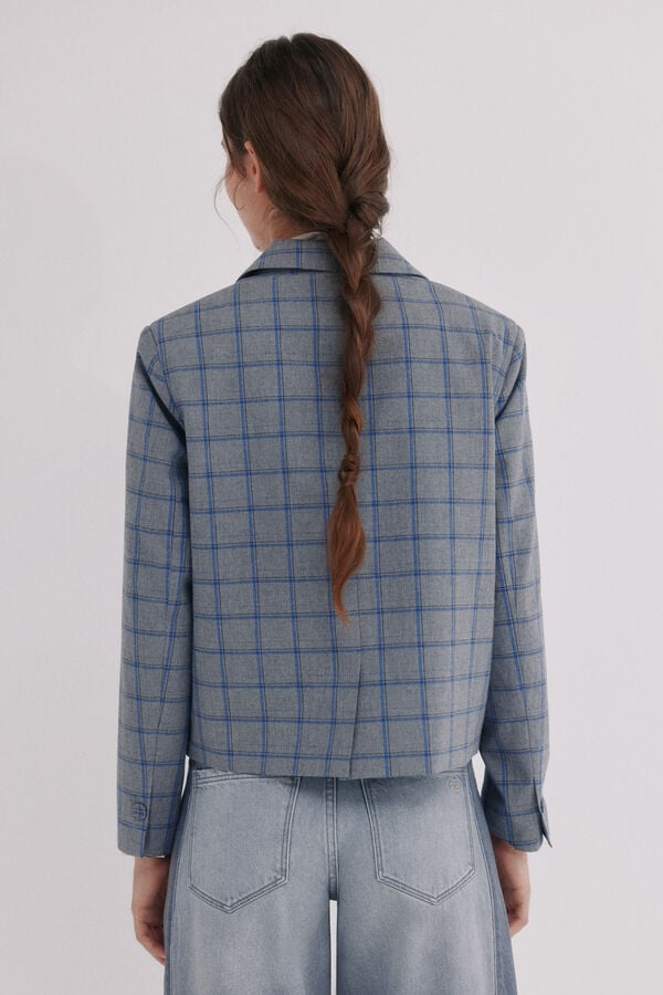 Hoss Intropia Estela. Blazer aos quadrados Cinzento