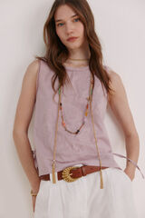 Hoss Intropia Marcela. Top bordado Roxo