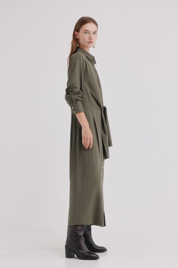 Hoss Intropia Amara. Vestido camiseiro Khaki