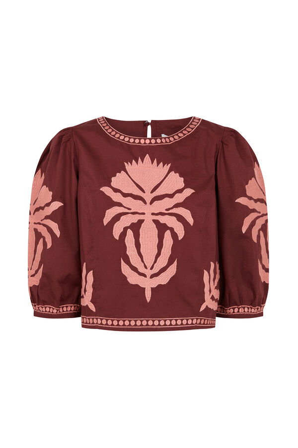 Hoss Intropia Guadalupe. Blusa de algod&oacute;n Granate