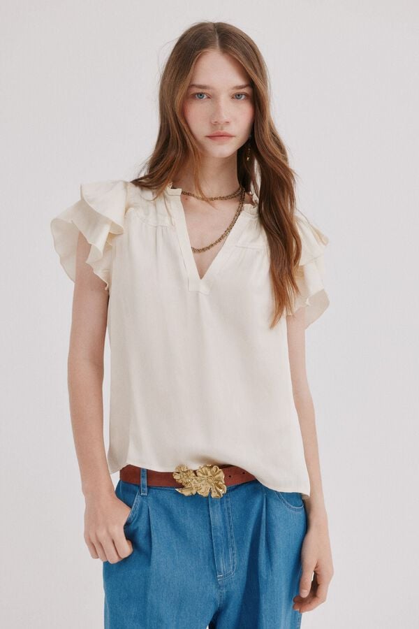 Hoss Intropia Cleo. Blusa fluida Beige