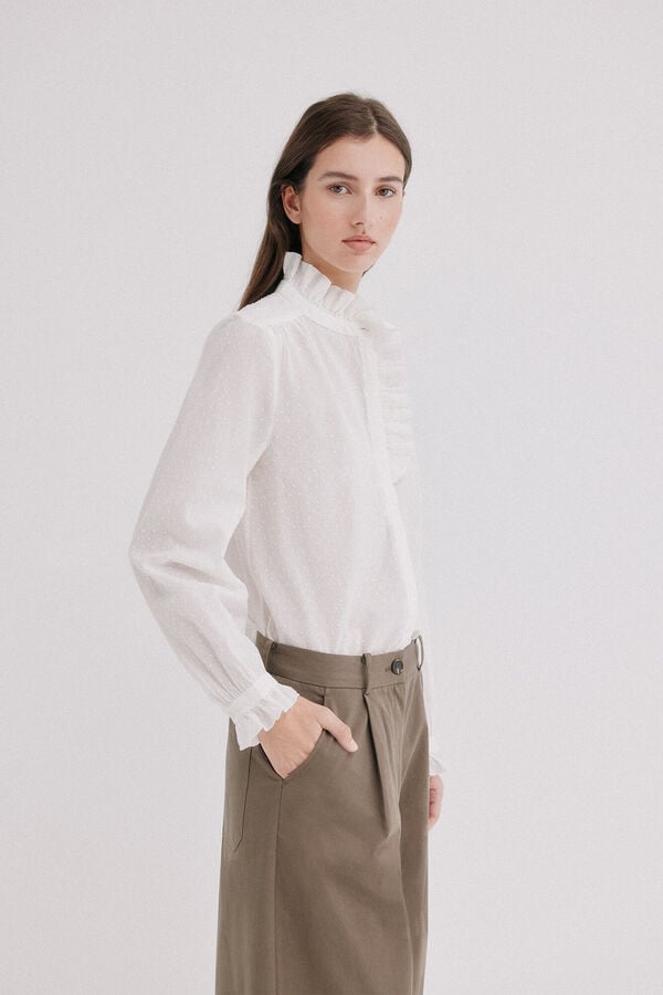 Hoss Intropia Claudette. Camisa plumeti Branco