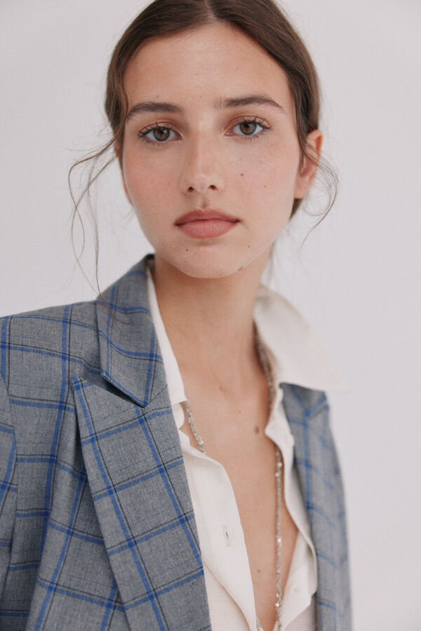 Hoss Intropia Estela. Blazer aos quadrados Cinzento