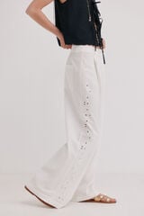 Hoss Intropia Pura. Cal&ccedil;a com recortes laterais Ecru