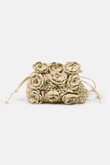 Hoss Intropia Nekane. Bolso fibras naturales con flores Marfil