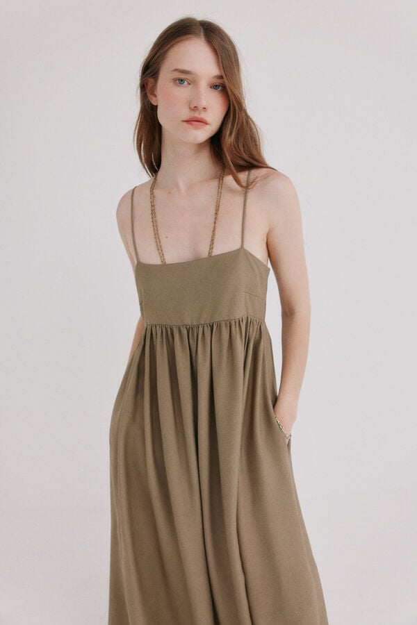 Hoss Intropia Asunci&oacute;n. Vestido com la&ccedil;ada Verde