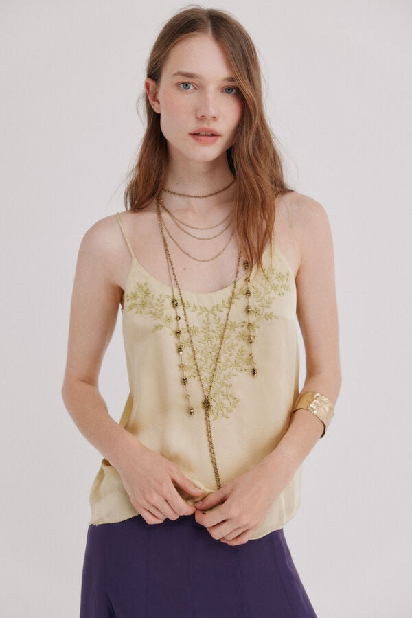 Hoss Intropia Cinzia. Top bordado Verde