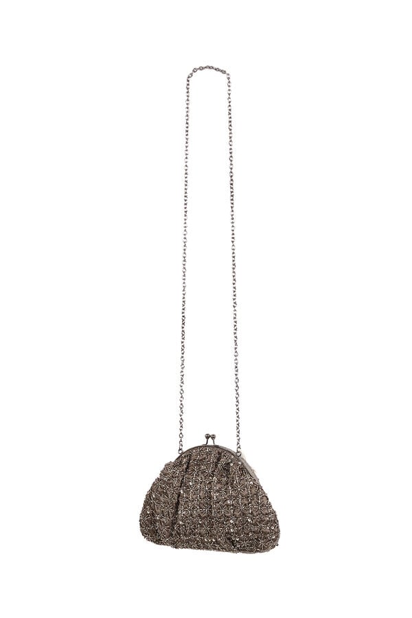 Hoss Intropia Nuria. Mala clutch bordada Cinzento
