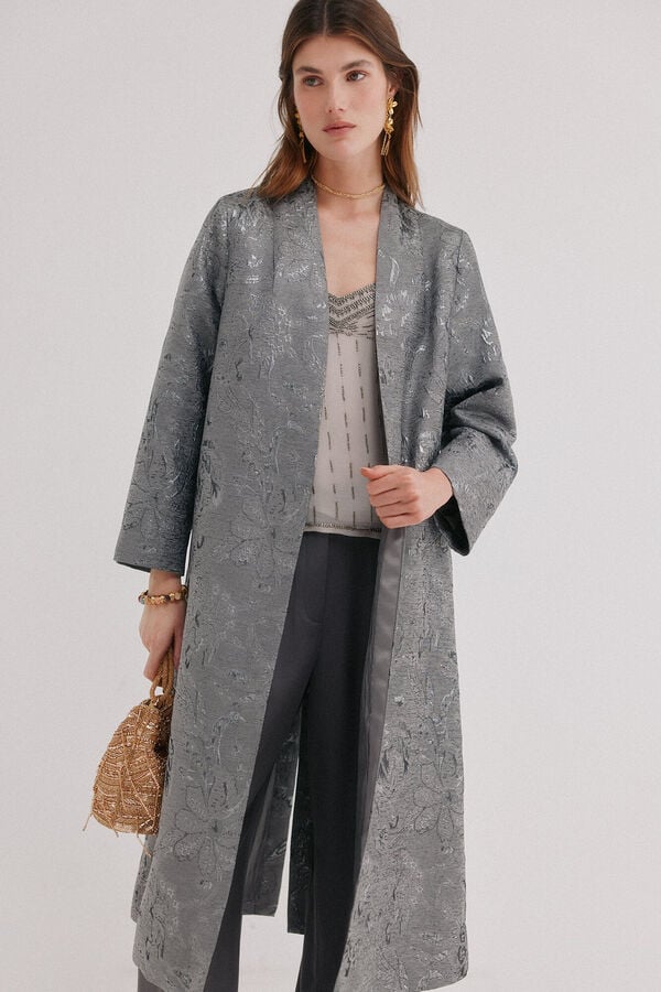 Hoss Intropia Eva. Quimono jacquard Cinzento