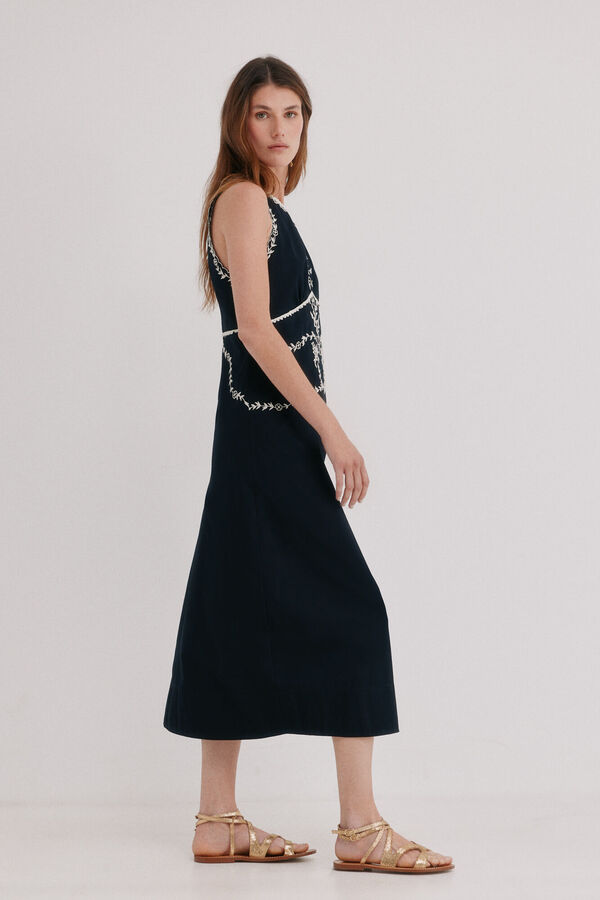 Hoss Intropia Asunci&oacute;n. Vestido em algod&atilde;o Preto