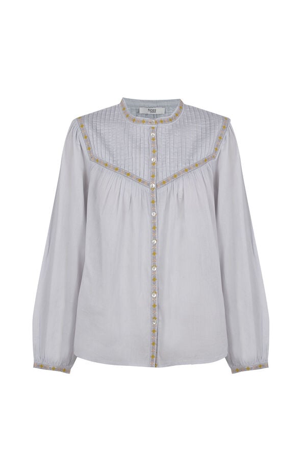 Hoss Intropia Catia. Blusa com pregas Azul