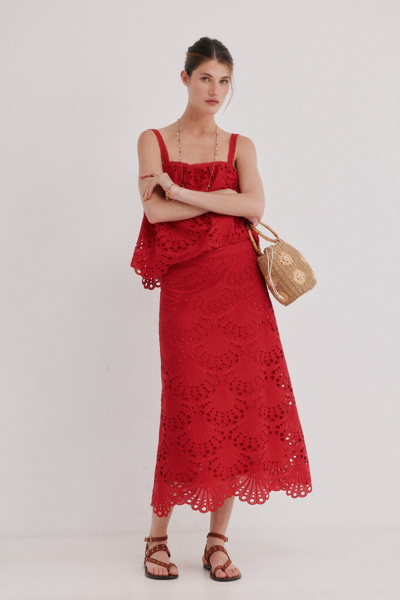 Hoss Intropia Norma. Bolso de rafia bordado