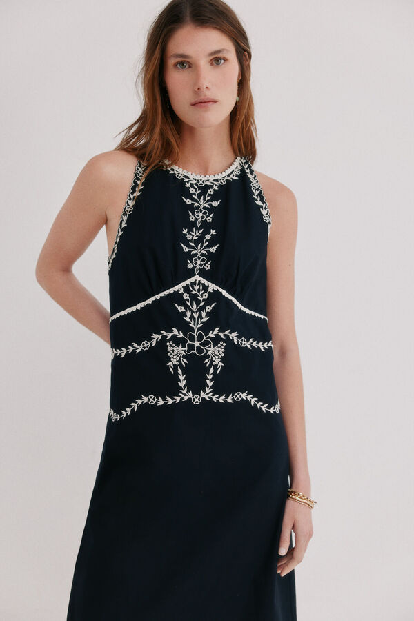 Hoss Intropia Asunci&oacute;n. Vestido em algod&atilde;o Preto
