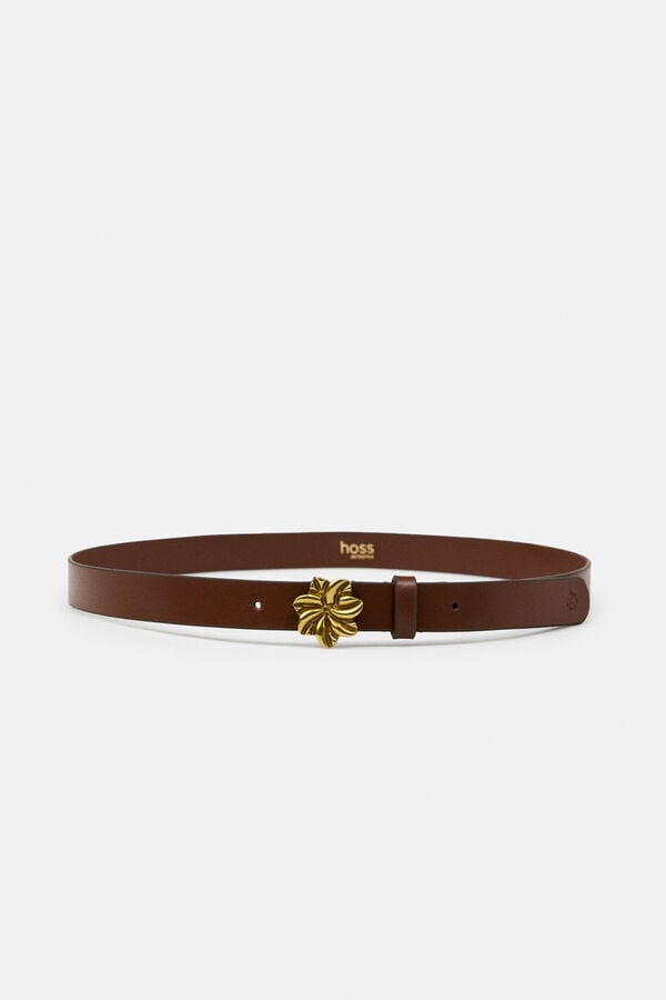 Hoss Intropia Luna. Cintur&oacute;n logo Marron