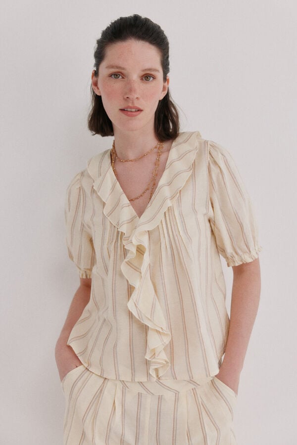 Hoss Intropia Camille. Blusa bordada Ecru