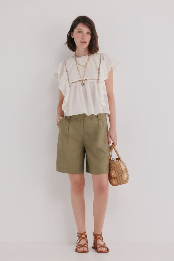 Hoss Intropia Cinthia.Blusa bordada Ecru