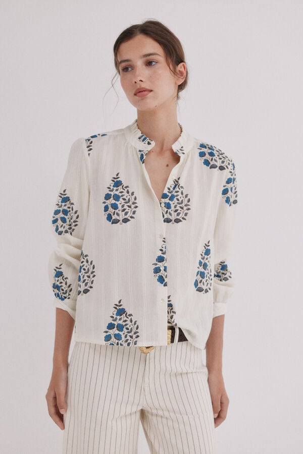 Hoss Intropia Blusa estampada Chanel Ecru