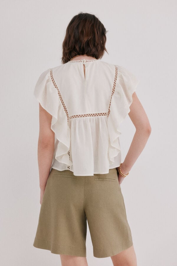 Hoss Intropia Cinthia.Blusa bordada Ecru