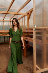 Hoss Intropia Patricia. Cal&ccedil;a em tecido jacquard Verde