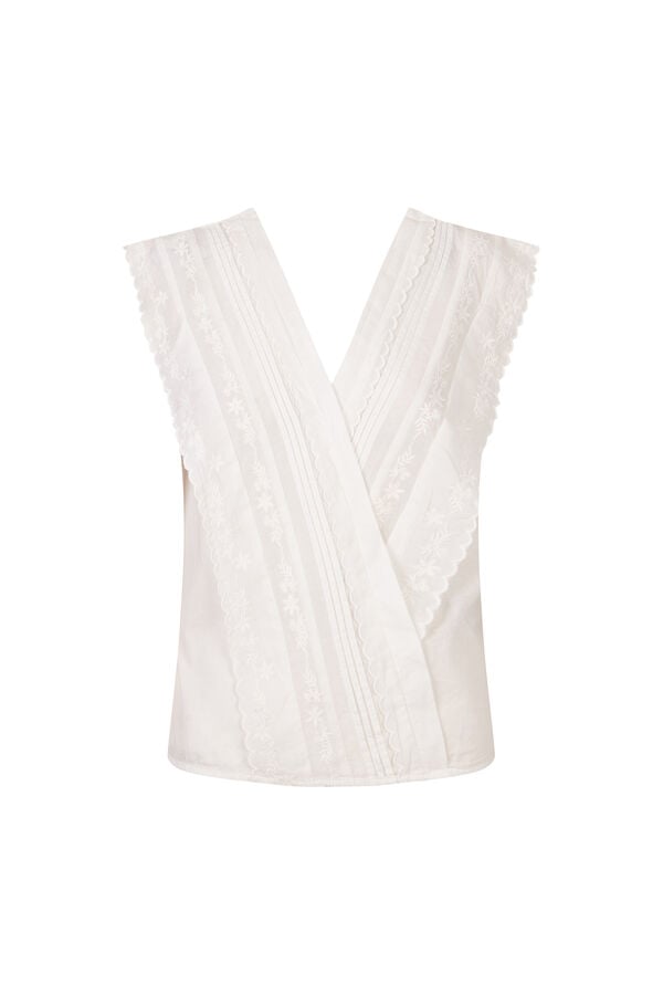 Hoss Intropia Carola. Blusa rom&acirc;ntica Branco