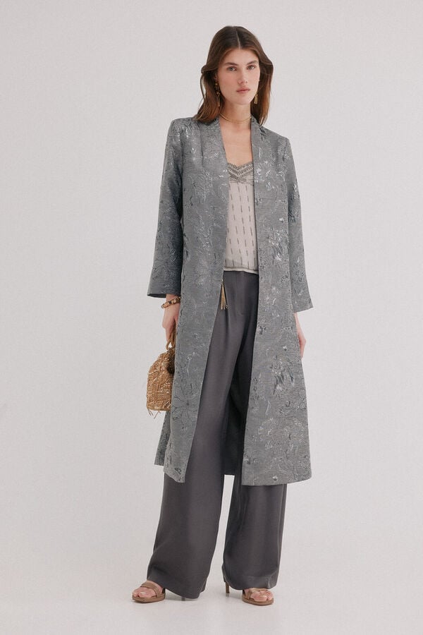 Hoss Intropia Eva. Quimono jacquard Cinzento