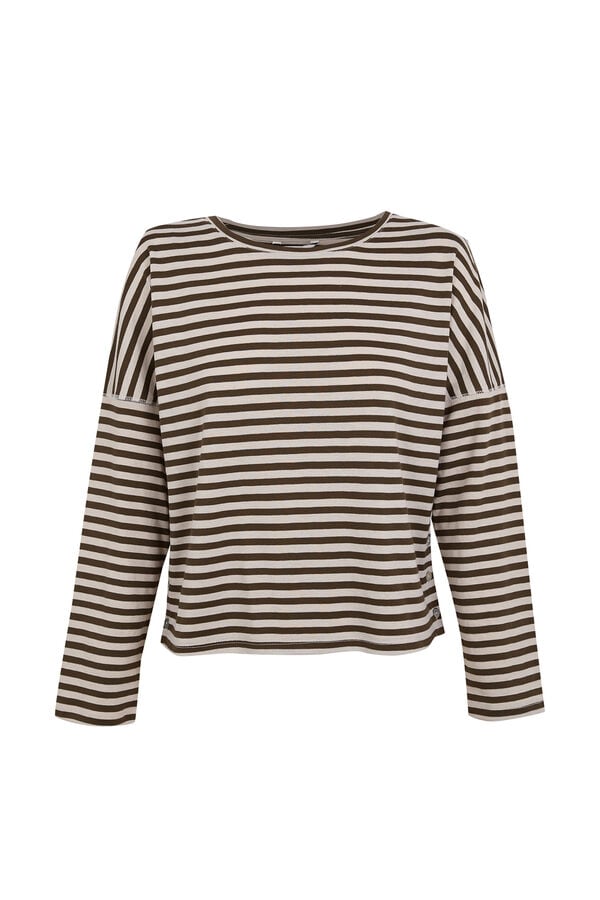 Hoss Intropia Malena. T-shirt riscas Khaki