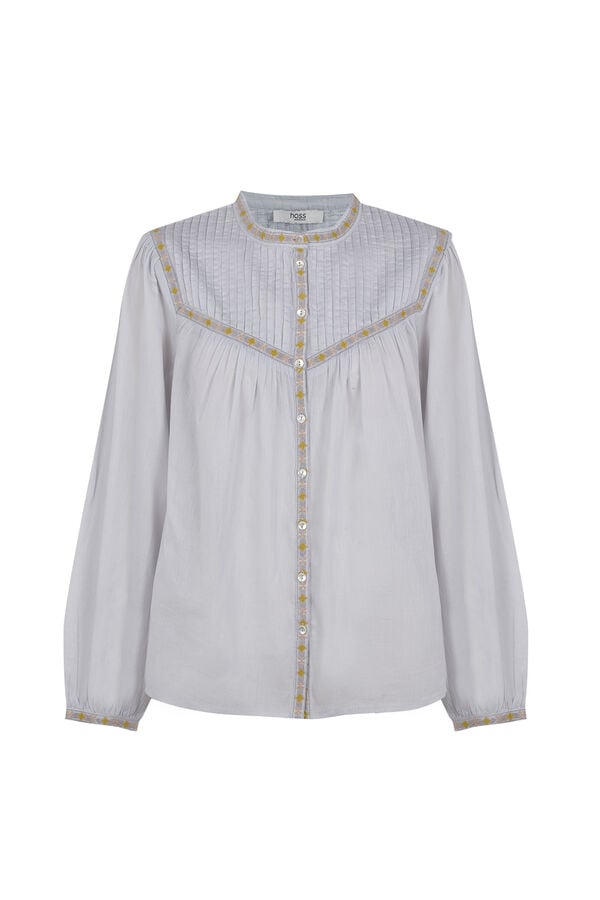 Hoss Intropia Catia. Blusa com pregas Azul