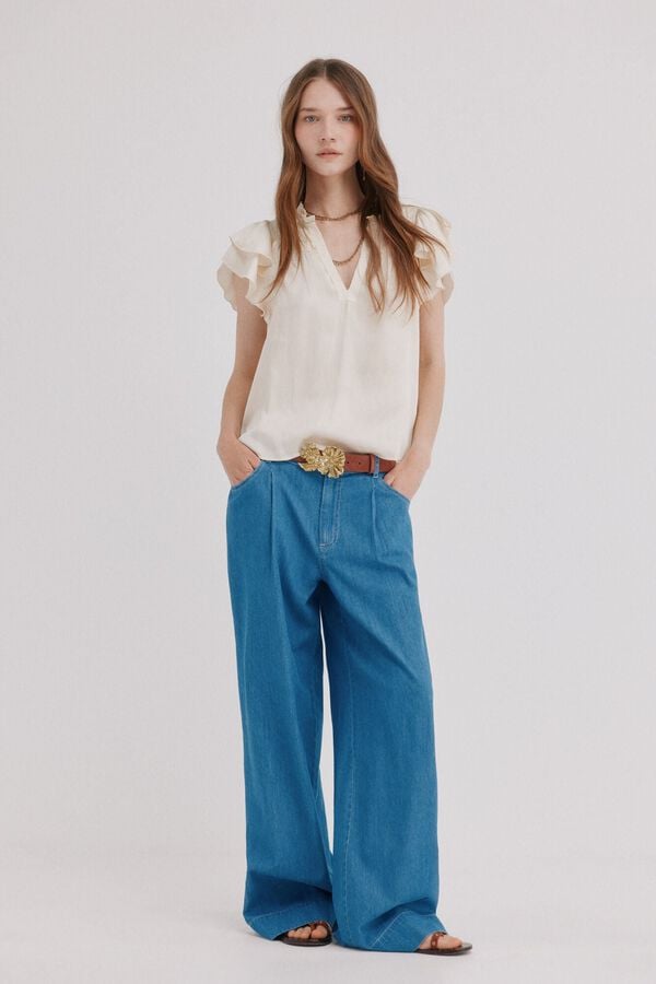 Hoss Intropia Cleo. Blusa fluida Beige