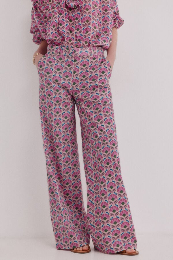 Hoss Intropia Cal&ccedil;a floral Persia Azul