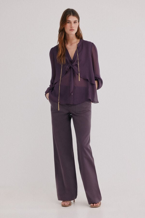 Hoss Intropia Gala. Blusa con lazada Morado
