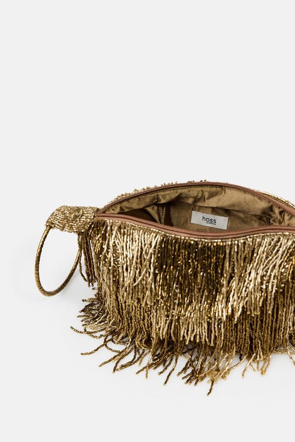 Hoss Intropia Natalia. Mala com argolas e franjas Dourado
