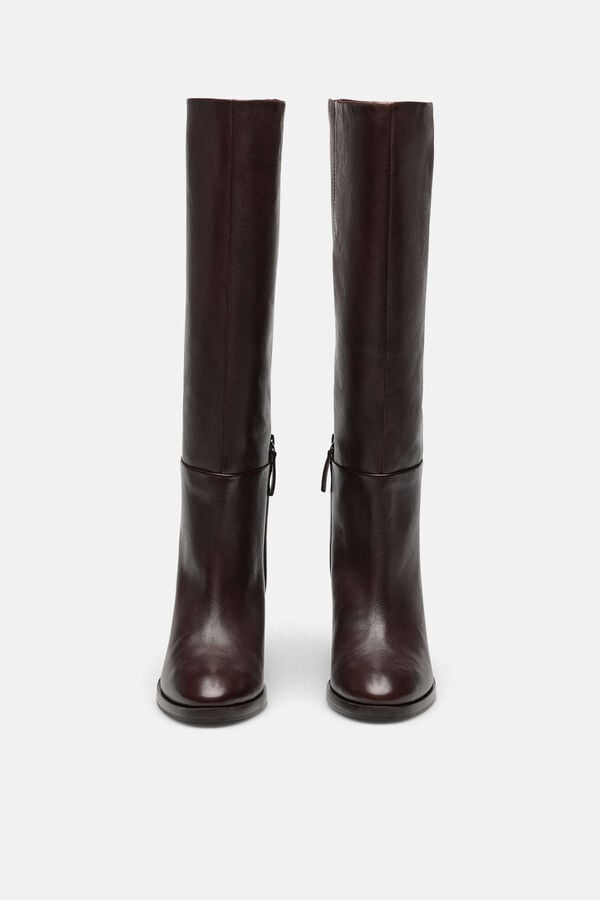 Hoss Intropia Melisa. Botas de pele com salto Castanho