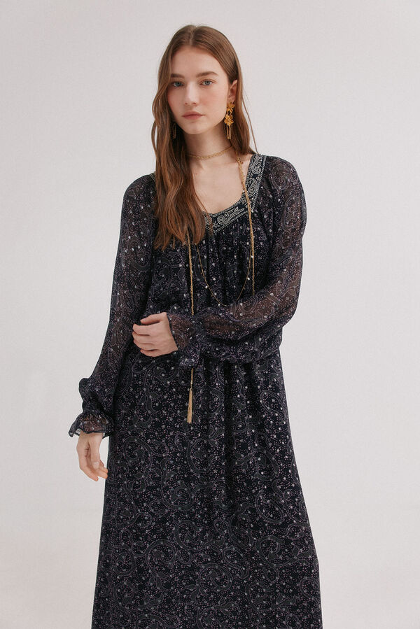 Hoss Intropia Aitana. Vestido con bordado Negro