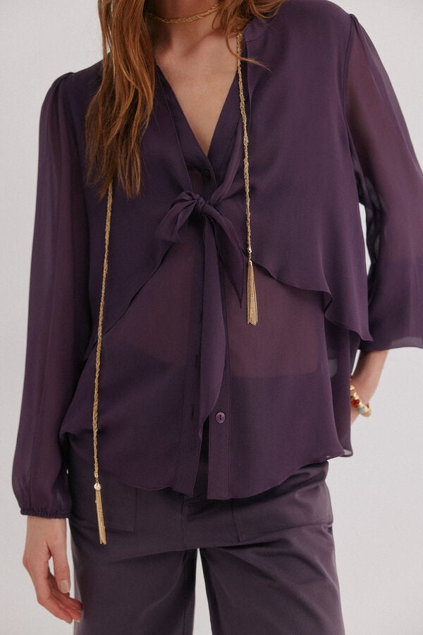 Hoss Intropia Gala. Blusa con lazada Morado