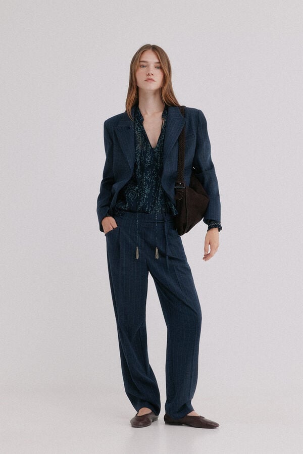 Hoss Intropia Edda. Blazer cropped Azul