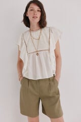 Hoss Intropia Cinthia.Blusa bordada Ecru